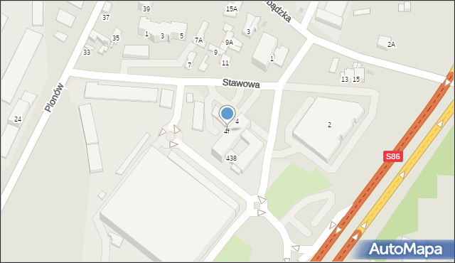 Sosnowiec, Stawowa, 4f, mapa Sosnowca