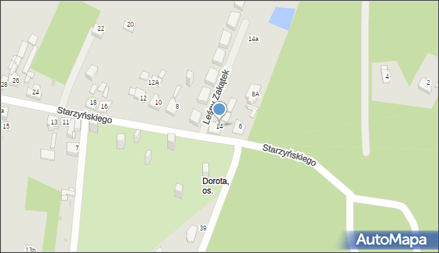 Sosnowiec, Starzyńskiego Stefana, 14, mapa Sosnowca