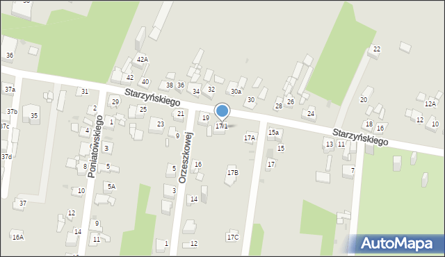 Sosnowiec, Starzyńskiego Stefana, 17/I, mapa Sosnowca
