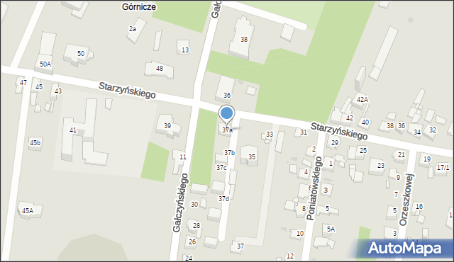 Sosnowiec, Starzyńskiego Stefana, 37a, mapa Sosnowca