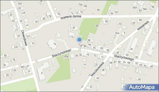 Sosnowiec, Starzyńskiego Stefana, 70A, mapa Sosnowca