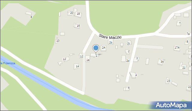 Sosnowiec, Stare Maczki, 1, mapa Sosnowca