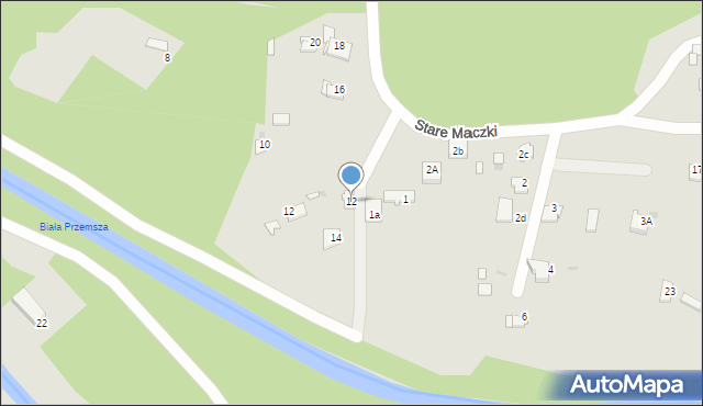 Sosnowiec, Stare Maczki, 12, mapa Sosnowca