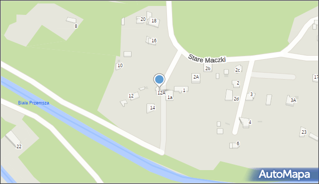 Sosnowiec, Stare Maczki, 12a, mapa Sosnowca