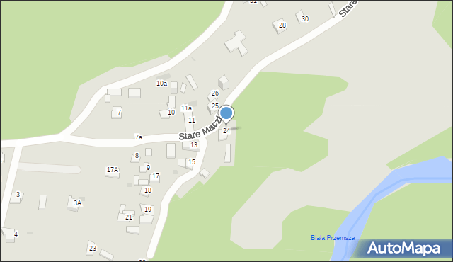 Sosnowiec, Stare Maczki, 24, mapa Sosnowca