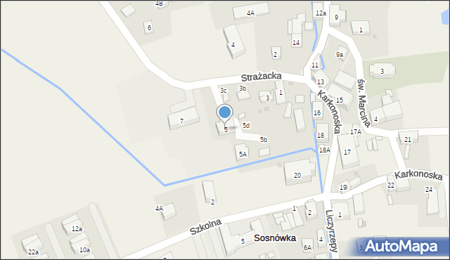 Sosnówka, Strażacka, 5, mapa Sosnówka