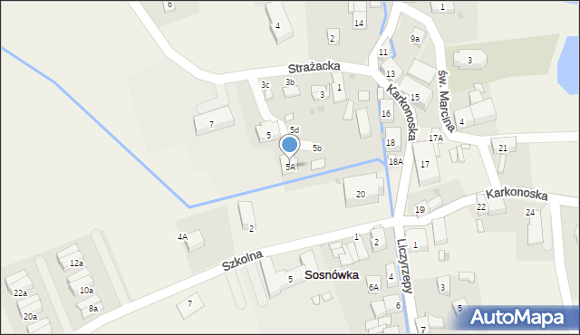 Sosnówka, Strażacka, 5A, mapa Sosnówka