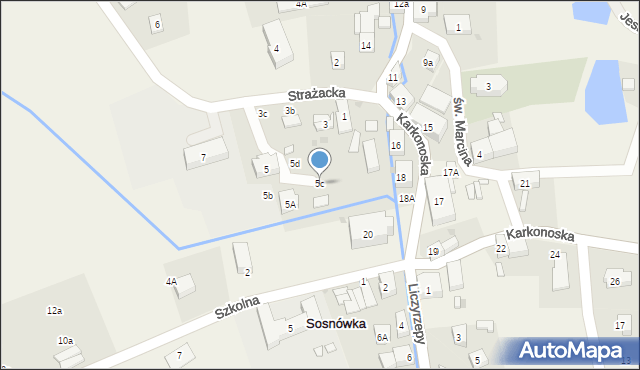 Sosnówka, Strażacka, 5c, mapa Sosnówka