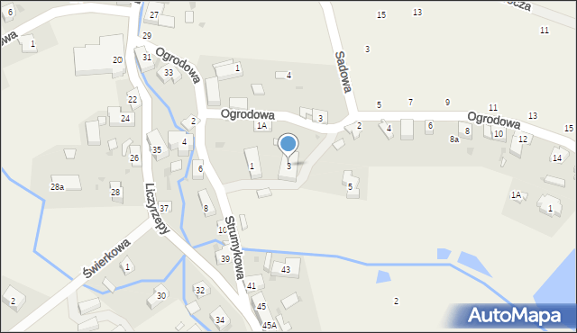 Sosnówka, Strumykowa, 3, mapa Sosnówka