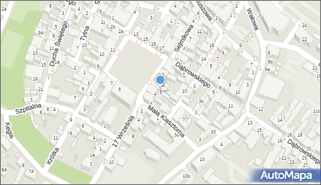 Środa Wielkopolska, Stary Rynek, 3, mapa Środa Wielkopolska