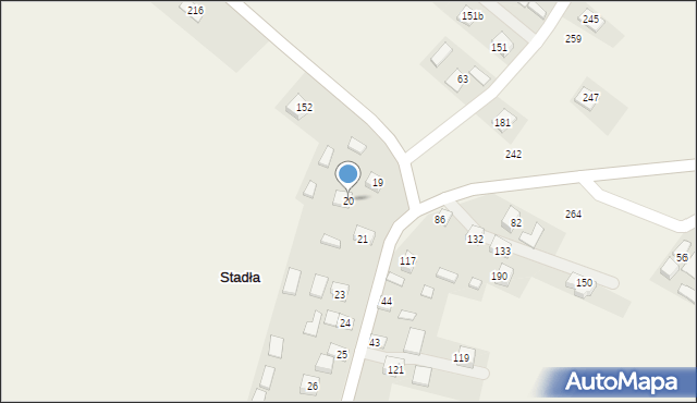 Stadła, Stadła, 20, mapa Stadła