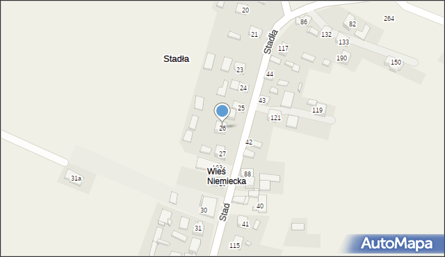 Stadła, Stadła, 26, mapa Stadła