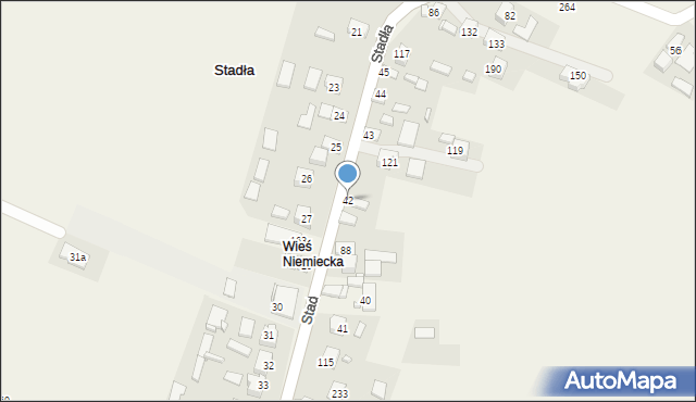 Stadła, Stadła, 42, mapa Stadła