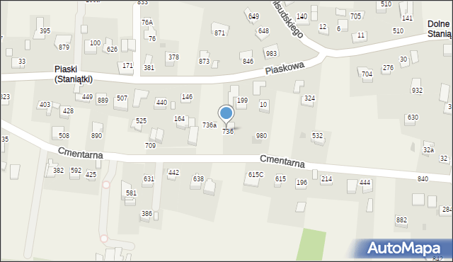 Staniątki, Staniątki, 736, mapa Staniątki