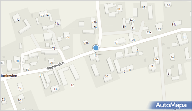 Staniewice, Staniewice, 11, mapa Staniewice
