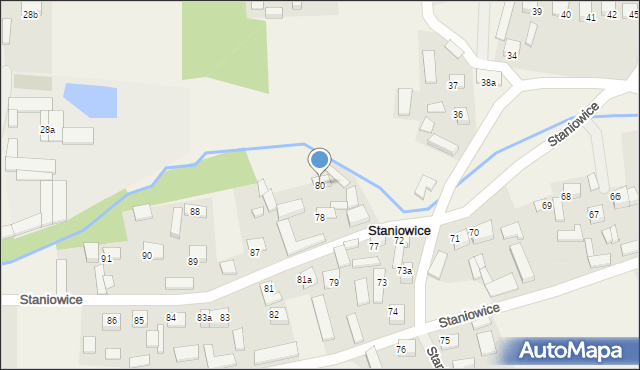 Staniowice, Staniowice, 80, mapa Staniowice