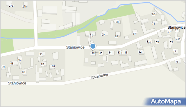 Staniowice, Staniowice, 86, mapa Staniowice