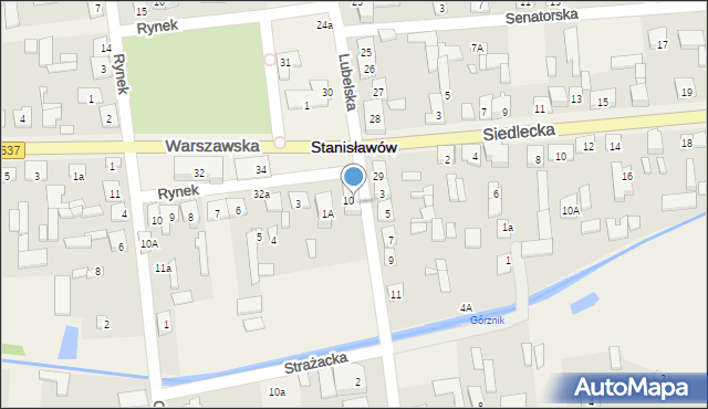 Stanisławów, Strażacka, 10, mapa Stanisławów