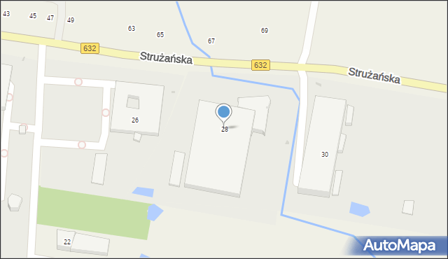 Stanisławów Pierwszy, Strużańska, 28, mapa Stanisławów Pierwszy