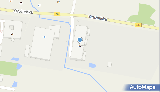 Stanisławów Pierwszy, Strużańska, 30, mapa Stanisławów Pierwszy
