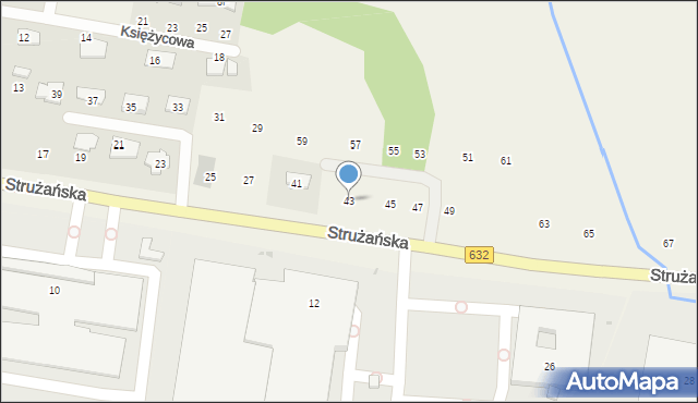 Stanisławów Pierwszy, Strużańska, 43, mapa Stanisławów Pierwszy