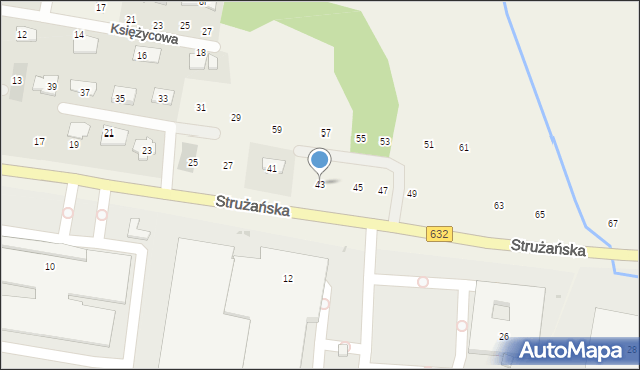 Stanisławów Pierwszy, Strużańska, 43, mapa Stanisławów Pierwszy