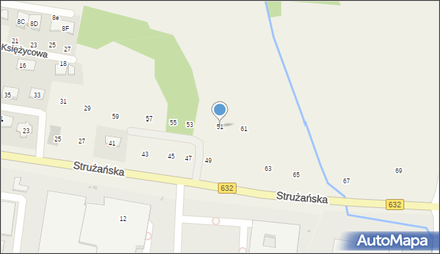 Stanisławów Pierwszy, Strużańska, 51, mapa Stanisławów Pierwszy