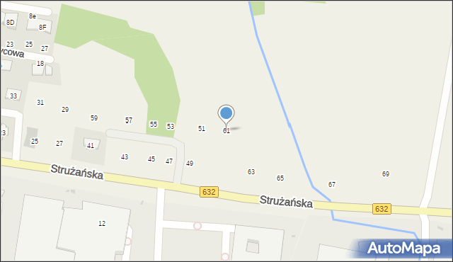 Stanisławów Pierwszy, Strużańska, 61, mapa Stanisławów Pierwszy