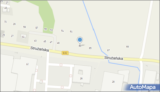 Stanisławów Pierwszy, Strużańska, 63, mapa Stanisławów Pierwszy