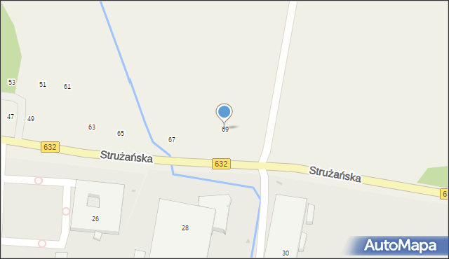 Stanisławów Pierwszy, Strużańska, 69, mapa Stanisławów Pierwszy