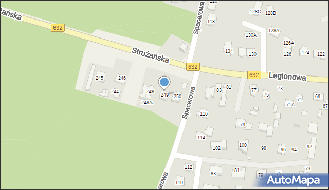 Stanisławów Pierwszy, Strużańska, 249, mapa Stanisławów Pierwszy