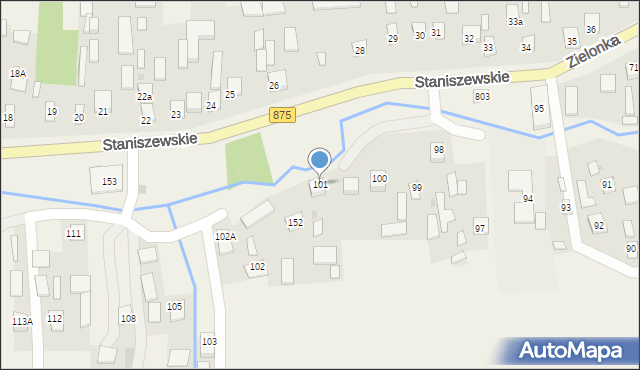 Staniszewskie, Staniszewskie, 101, mapa Staniszewskie