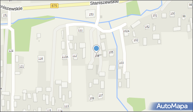 Staniszewskie, Staniszewskie, 108, mapa Staniszewskie