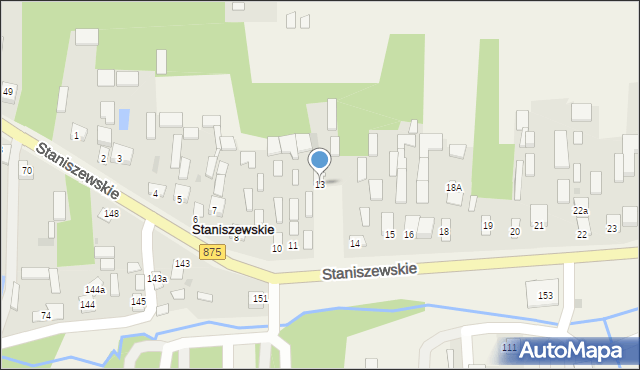 Staniszewskie, Staniszewskie, 13, mapa Staniszewskie