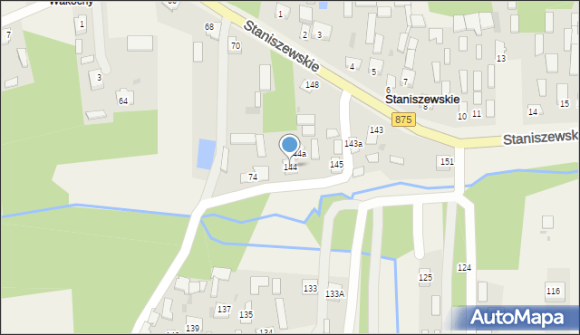 Staniszewskie, Staniszewskie, 144, mapa Staniszewskie