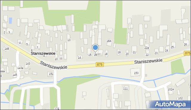 Staniszewskie, Staniszewskie, 16, mapa Staniszewskie