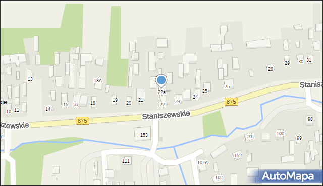 Staniszewskie, Staniszewskie, 22a, mapa Staniszewskie