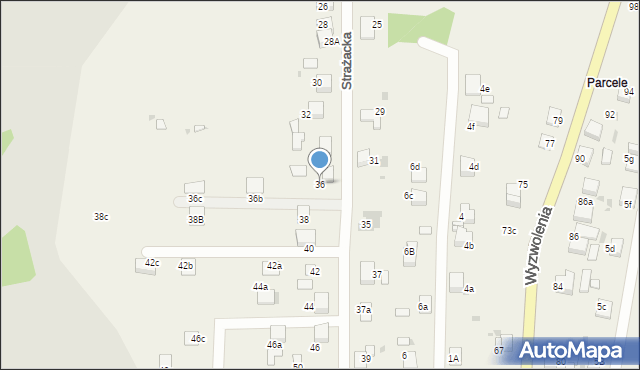 Stanowice, Strażacka, 36, mapa Stanowice