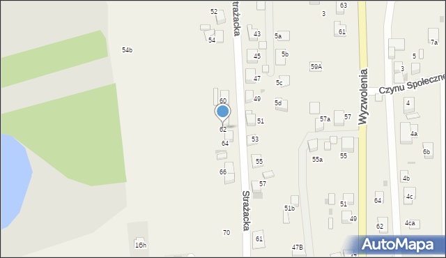 Stanowice, Strażacka, 62, mapa Stanowice