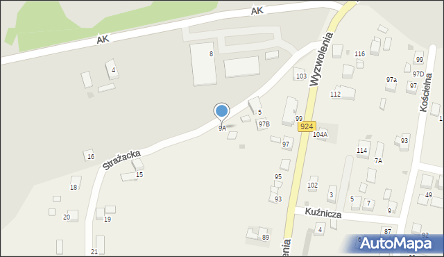 Stanowice, Strażacka, 9A, mapa Stanowice