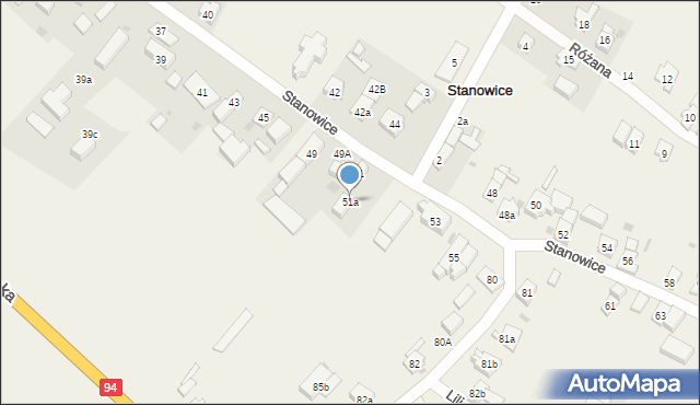 Stanowice, Stanowice, 51a, mapa Stanowice