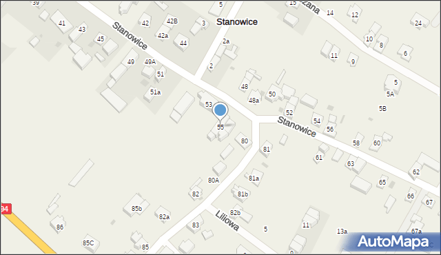 Stanowice, Stanowice, 55, mapa Stanowice