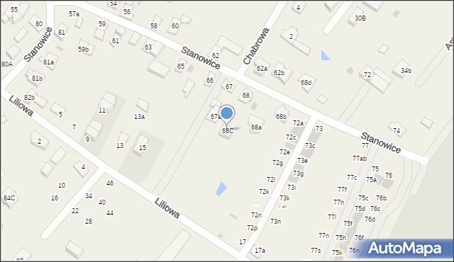Stanowice, Stanowice, 68C, mapa Stanowice