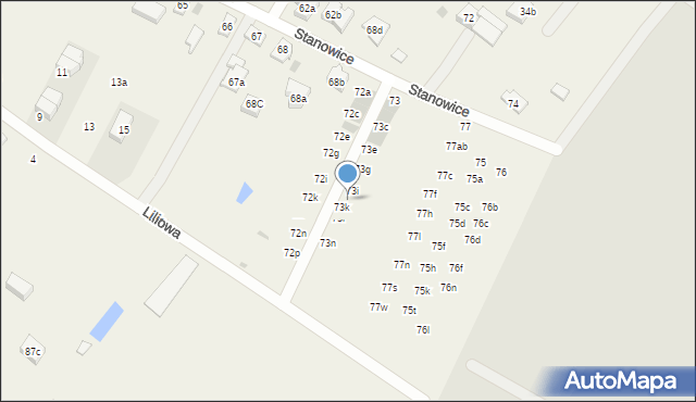 Stanowice, Stanowice, 73j, mapa Stanowice