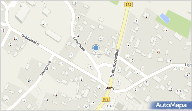 Stany, Strażacka, 1, mapa Stany