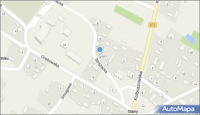 Stany, Strażacka, 4, mapa Stany