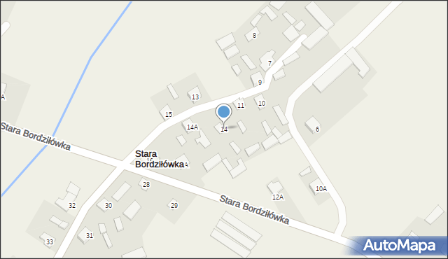 Stara Bordziłówka, Stara Bordziłówka, 14, mapa Stara Bordziłówka