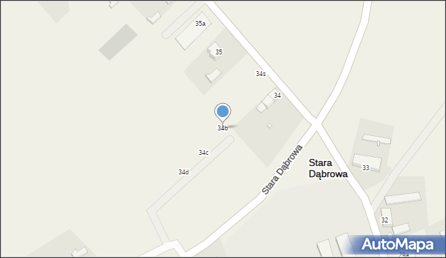 Stara Dąbrowa, Stara Dąbrowa, 34b, mapa Stara Dąbrowa