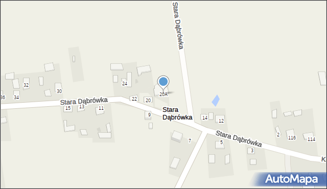 Stara Dąbrówka, Stara Dąbrówka, 20A, mapa Stara Dąbrówka