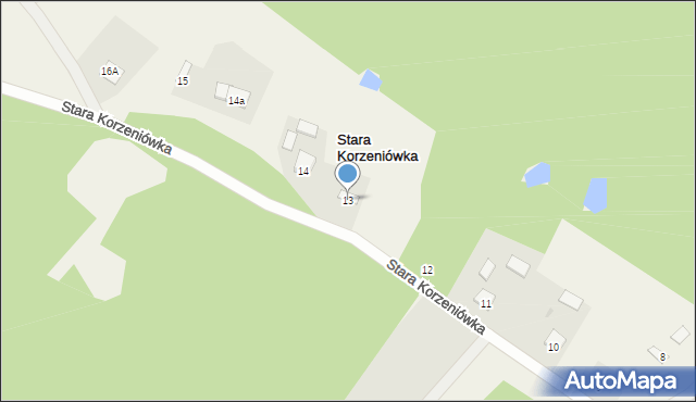 Stara Korzeniówka, Stara Korzeniówka, 13, mapa Stara Korzeniówka